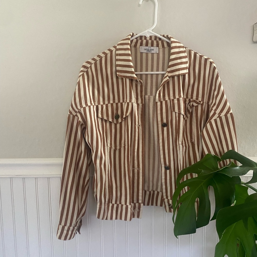 Brown & White Pinstripe Jacket